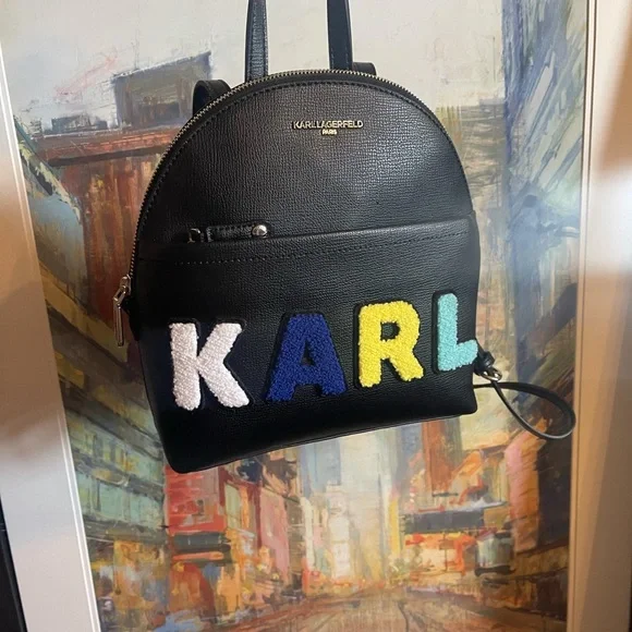 Karl Lagerfeld Paris Maybelle Logo Appliqué Backpack s-l400.jpg main image 3